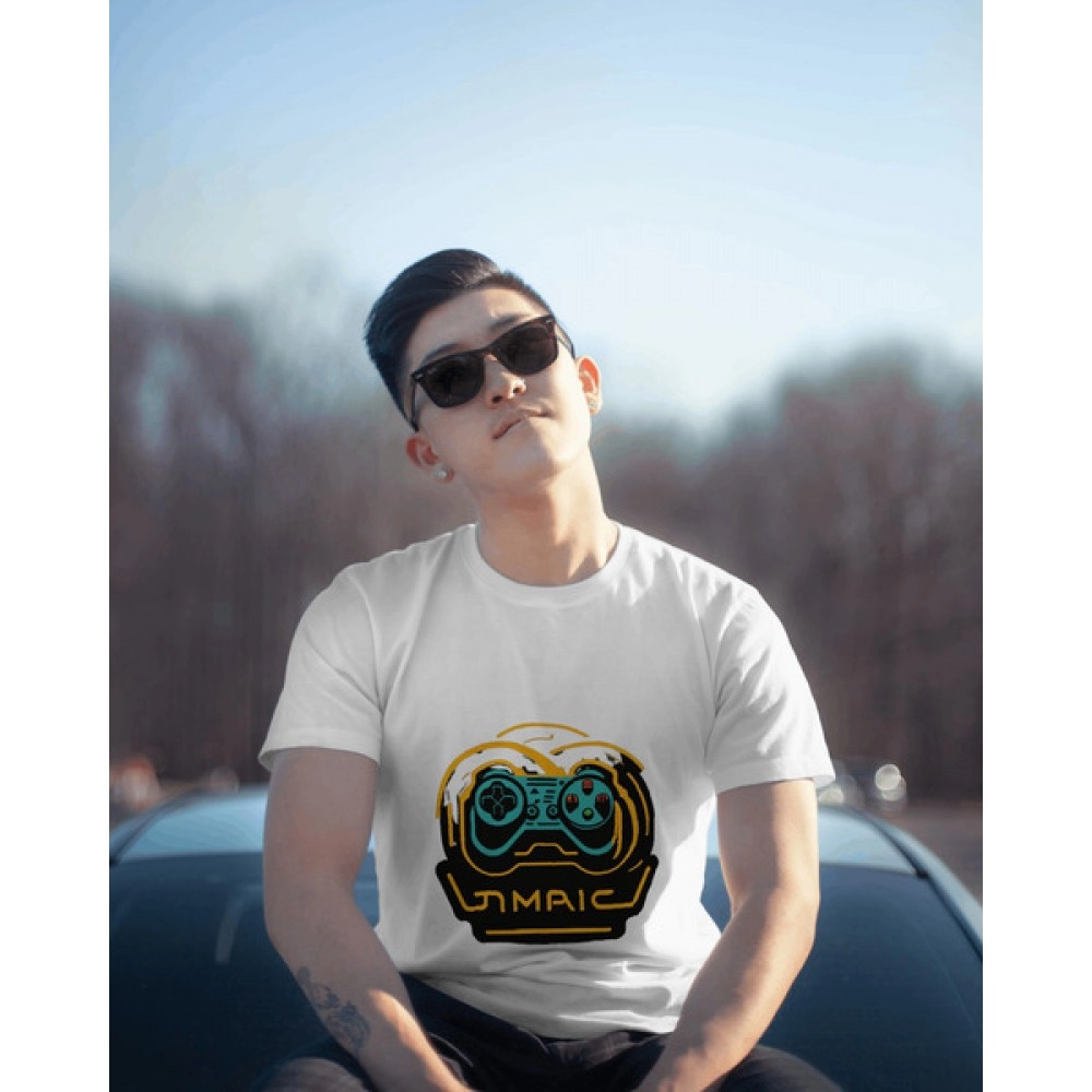 Game Day | SABEZY ESSENTIALS Cotton Regular Men's T-Shirt | White