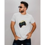 Gamepad | SABEZY ESSENTIALS Cotton Regular Men's T-Shirt | White