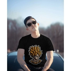 Goku | SABEZY ESSENTIALS Cotton Regular Men's T-Shirt | Black