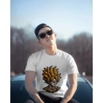Goku | SABEZY ESSENTIALS Cotton Regular Men's T-Shirt | White