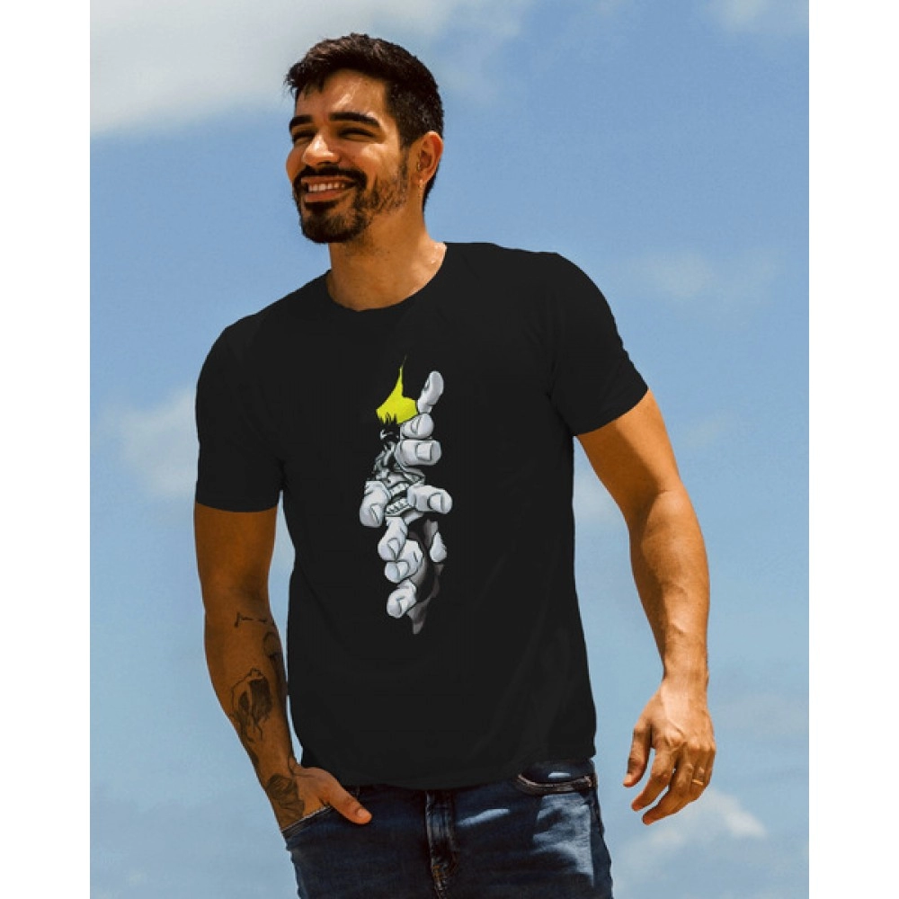 Hulk Graphic Printed | SABEZY ESSENTIALS Cotton Regular Men's T-Shirt | Black