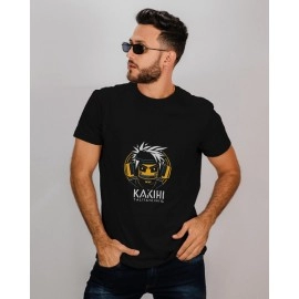 Kakashi Design | SABEZY ESSENTIALS Cotton Regular Men's T-Shirt | Black