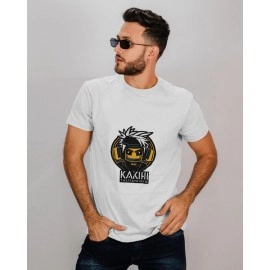 Kakashi Design | SABEZY ESSENTIALS Cotton Regular Men's T-Shirt | White