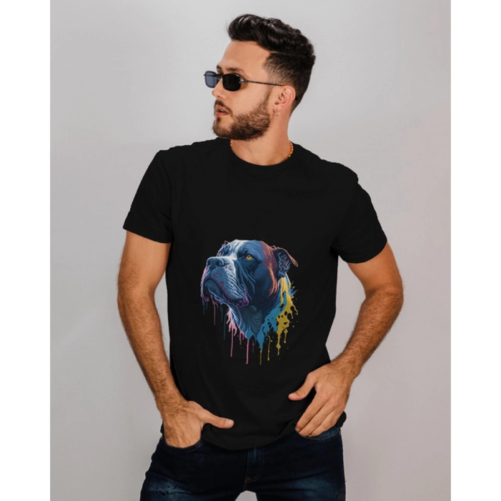 Pit Bull | SABEZY ESSENTIALS Cotton Regular Men's T-Shirt | Black