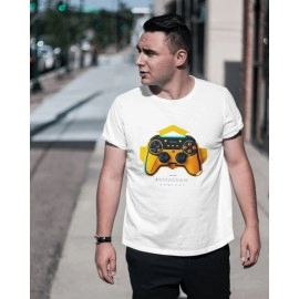 Play Hard | SABEZY ESSENTIALS Cotton Regular Men's T-Shirt | White