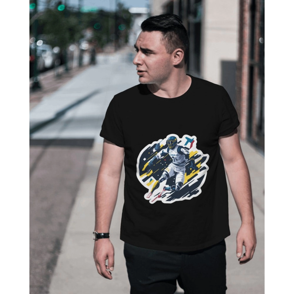 Rugby Bunny | SABEZY ESSENTIALS Cotton Regular Men's T-Shirt | Black