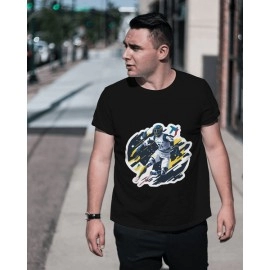 Rugby Bunny | SABEZY ESSENTIALS Cotton Regular Men's T-Shirt | Black