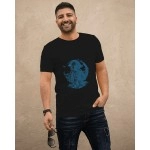 Spaceman In Space | SABEZY ESSENTIALS Cotton Regular Men's T-Shirt | Black