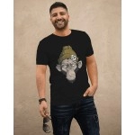 Street Monkey Design | SABEZY ESSENTIALS Cotton Regular Men's T-Shirt | Black