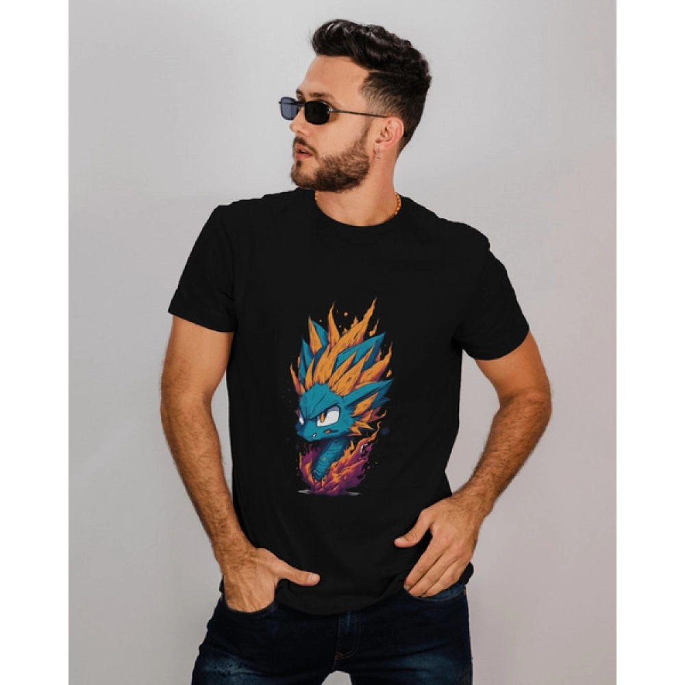 Super Sonic | SABEZY ESSENTIALS Cotton Regular Men's T-Shirt | Black