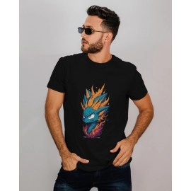 Super Sonic | SABEZY ESSENTIALS Cotton Regular Men's T-Shirt | Black