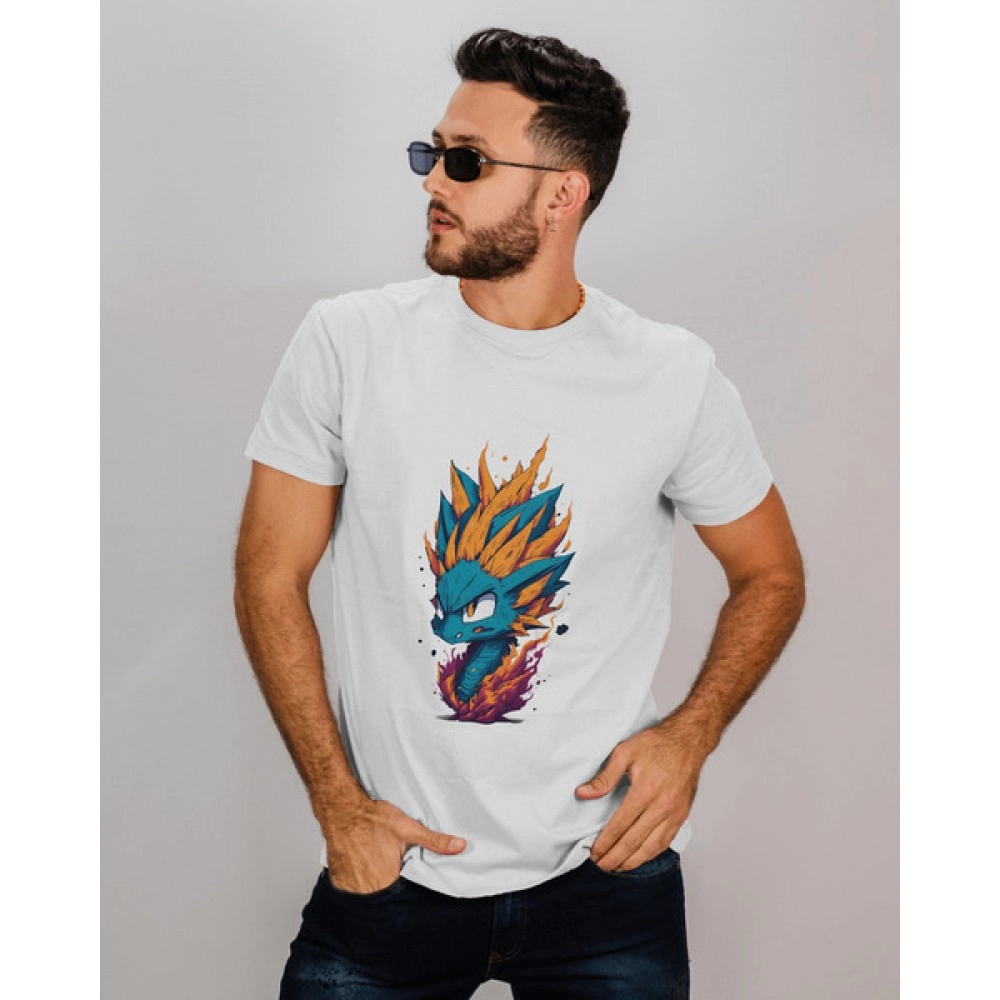 Super Sonic | SABEZY ESSENTIALS Cotton Regular Men's T-Shirt | White