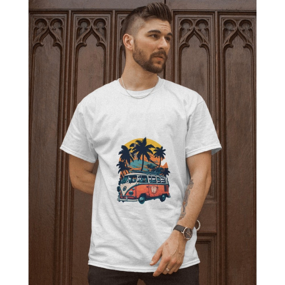 Travel in Summer | SABEZY ESSENTIALS Cotton Regular Women's T-Shirt | White