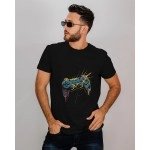 Video Game Controller | SABEZY ESSENTIALS Cotton Regular Men's T-Shirt | Black