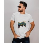 Video Game Controller | SABEZY ESSENTIALS Cotton Regular Men's T-Shirt | White