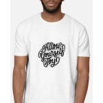 Allow Yourself Joy | SABEZY ESSENTIALS Cotton Regular Men's T-Shirt | White