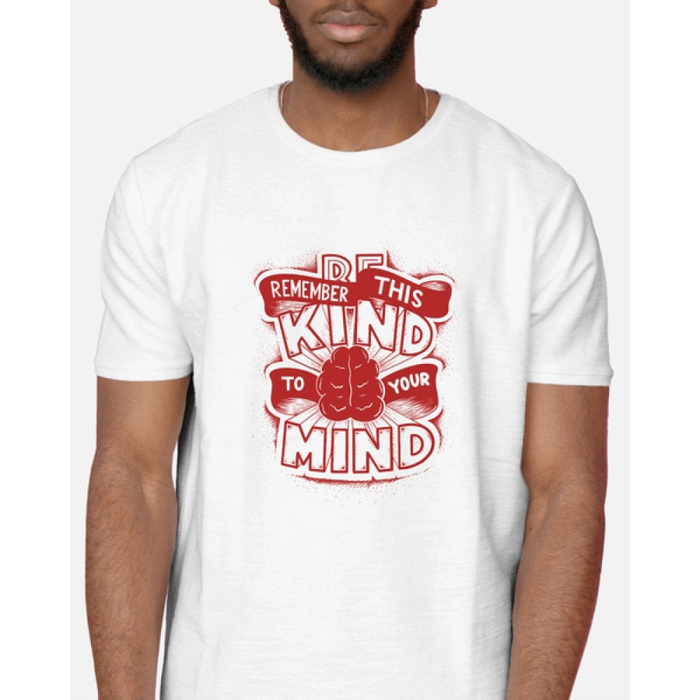 Be Kind | SABEZY ESSENTIALS Cotton Regular Men's T-Shirt | White