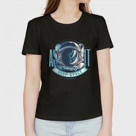 Deep Space | SABEZY ESSENTIALS Cotton Regular Women's T-Shirt | Black