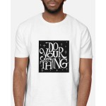 Do Your Own Thing | SABEZY ESSENTIALS Cotton Regular Men's T-Shirt | White