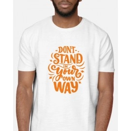 Don't Stand In Your Way | SABEZY ESSENTIALS Cotton Regular Men's T-Shirt | White