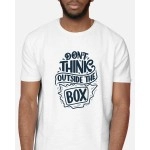 Don't Think Outside The Box | SABEZY ESSENTIALS Cotton Regular Men's T-Shirt | White