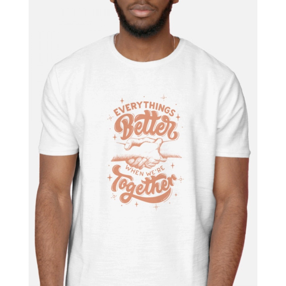 Everything Is Better Together | SABEZY ESSENTIALS Cotton Regular Men's T-Shirt | White