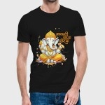 Ganpati | SABEZY ESSENTIALS Cotton Regular Men's T-Shirt | Black