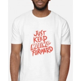 Just Keep Moving Forward | SABEZY ESSENTIALS Cotton Regular Men's T-Shirt | White