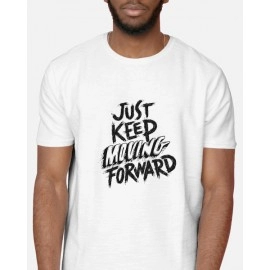 Just Keep Moving Forward | SABEZY ESSENTIALS Cotton Regular Men's T-Shirt | White