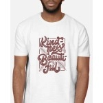 Kindness Is Beautiful | SABEZY ESSENTIALS Cotton Regular Men's T-Shirt | White