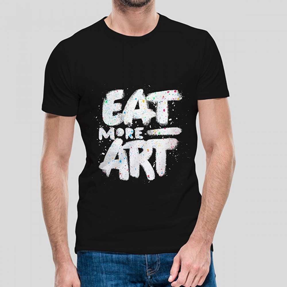 Eat More Art | Men Comfort Fit Black T-Shirt