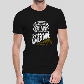 Only Adventure | Mens Black Printed 100% Cotton T-Shirt
