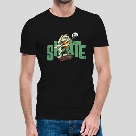 Skate | Men's Regular Fit Cotton Black T-shirt