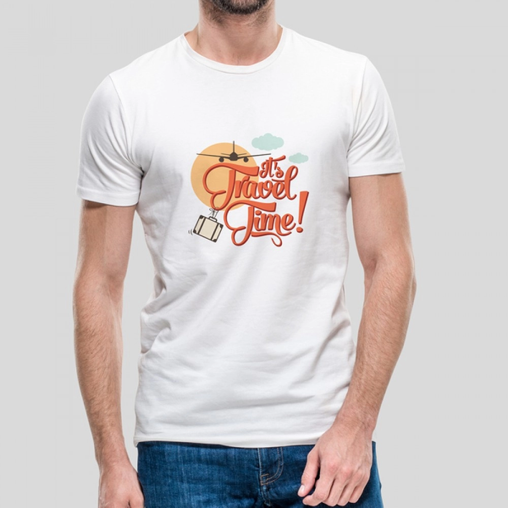 It's Travel Time | Mens White Active Wear T-Shirt