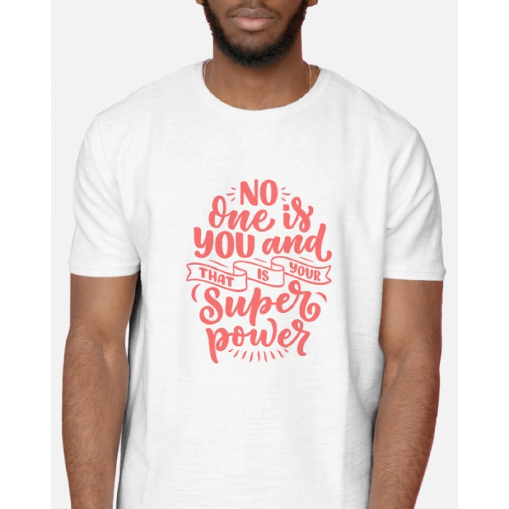 No One Is You | SABEZY ESSENTIALS Cotton Regular Men's T-Shirt | White