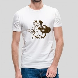 Muscular fitness | Printed Pure Cotton Mens White Tshirt