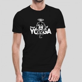 Power of Yoga | Regular Fit Round Neck Mens Black Tshirt