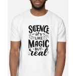 Science It Like Magic | SABEZY ESSENTIALS Cotton Regular Men's T-Shirt | White