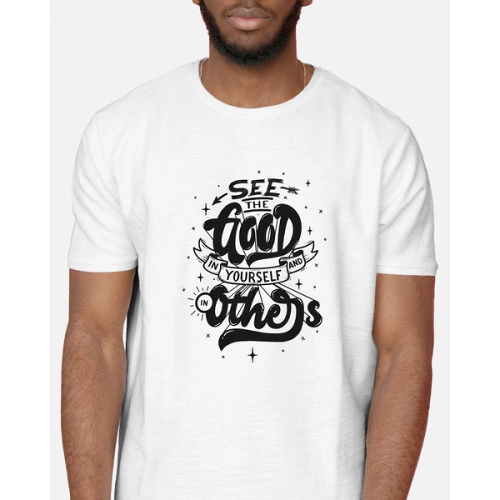 See The Good In You | SABEZY ESSENTIALS Cotton Regular Men's T-Shirt | White