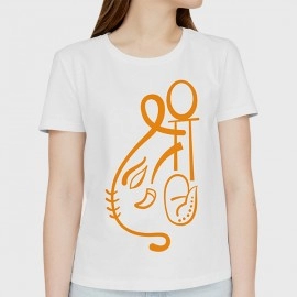 Shree Ganesha | SABEZY ESSENTIALS Cotton Regular Women's T-Shirt | White