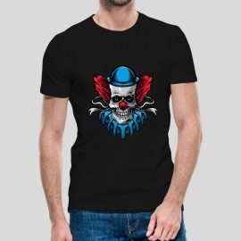 Scary Skull Clown | Printed Men's Black Tshirt