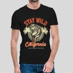 Stay Wild | SABEZY ESSENTIALS Cotton Regular Men's T-Shirt | Black
