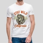 Stay Wild | SABEZY ESSENTIALS Cotton Regular Men's T-Shirt | White