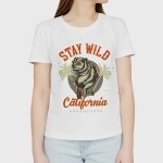 Stay Wild | SABEZY ESSENTIALS Cotton Regular Women's T-Shirt | White