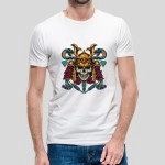 Samurai Skull | Stylish Cotton Men's White T-shirt