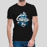 Time To Travel | T-Shirt for Men Casual Printed Black