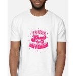 You Are Free To Be Different | SABEZY ESSENTIALS Cotton Regular Men's T-Shirt | White