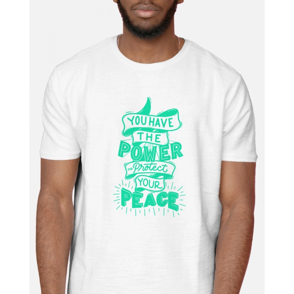 You Have The Power | SABEZY ESSENTIALS Cotton Regular Men's T-Shirt | White