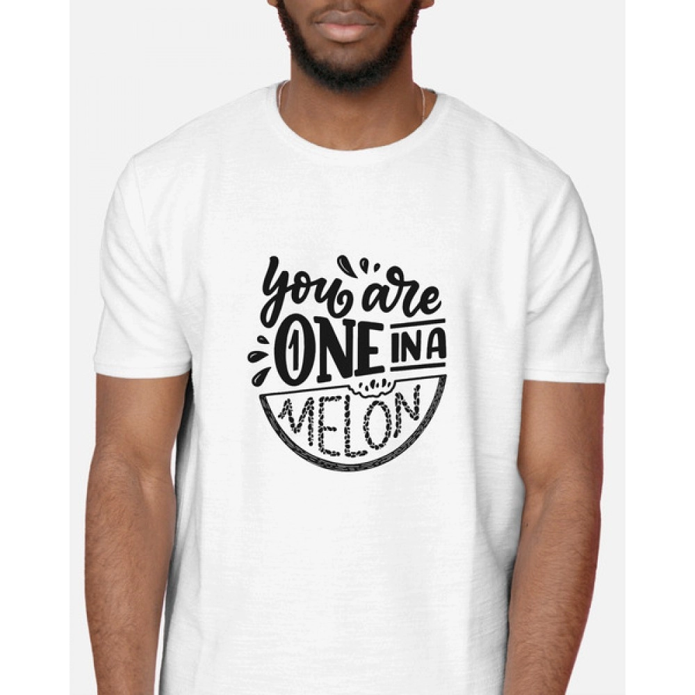 You Are One in A Melon | SABEZY ESSENTIALS Cotton Regular Men's T-Shirt | White