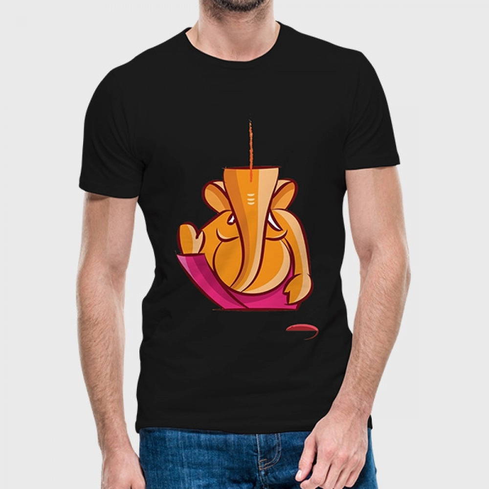Bal Ganesh | SABEZY ESSENTIALS Cotton Regular Men's T-Shirt | Black